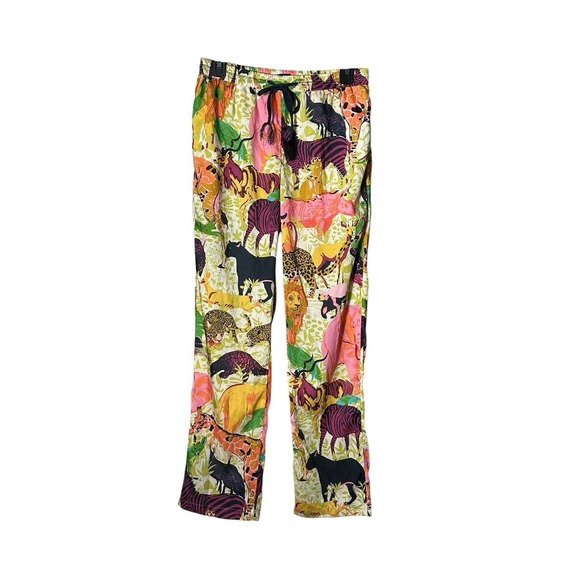J. Crew Pants - J Crew Pants Size 2 Drapey Wide Leg Ratti Safari Printed Soft Tropical #QR6-5